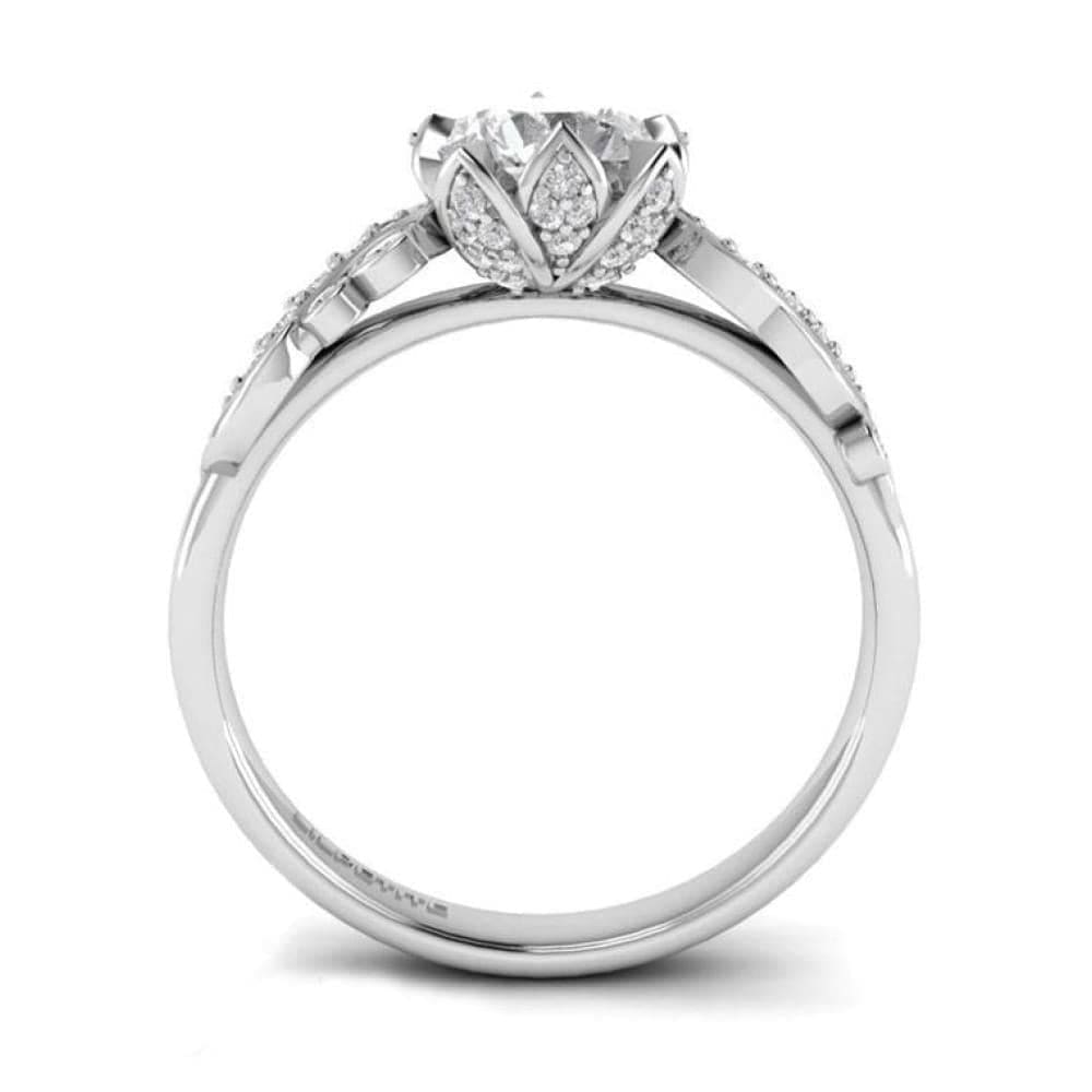 diamond lotus engagement ring