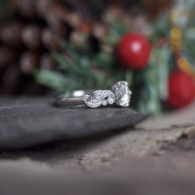 diamond lotus engagement ring