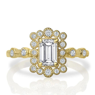 Reflection Ring: Modern Emerald-Cut Halo Design