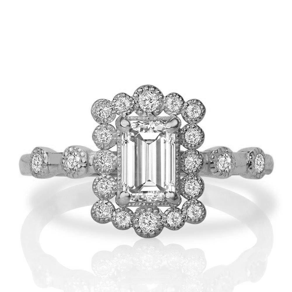 Reflection Ring: Modern Emerald-Cut Halo Design